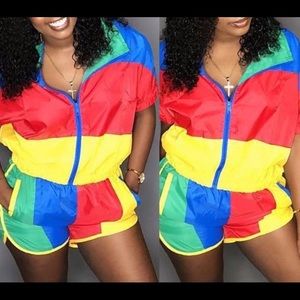 2 piece track short suit - Colorblock